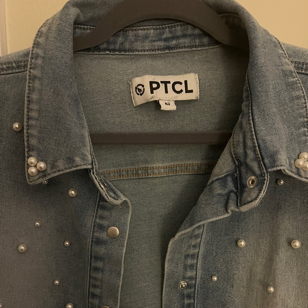 PTCL pearl denim jacket EUC size M - Picture 5 of 7
